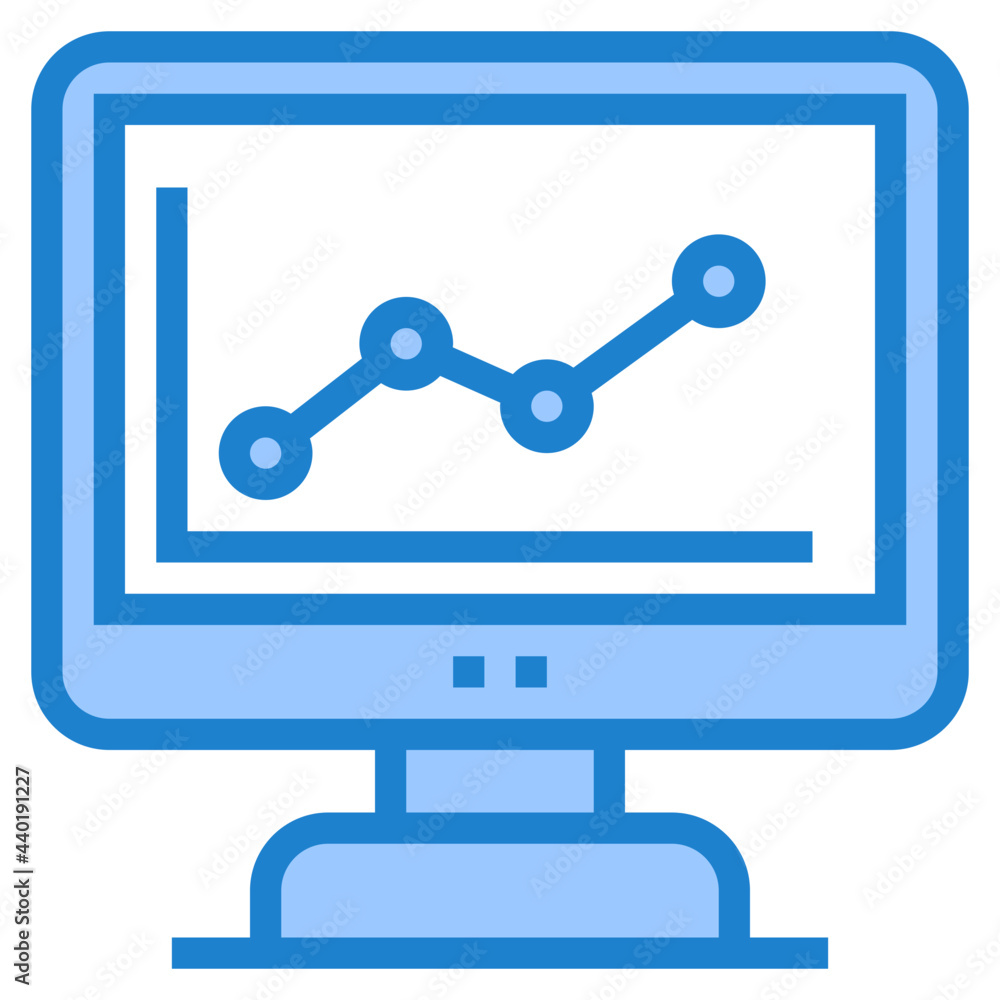Maketing monitor blue style icon Maketing monitor blue style icon