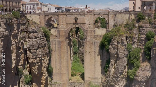Aerial view over Puente Nuevo Ronda Town, Spain 

Ronda is a town in the Spanish province of Málaga, drone, 2021
