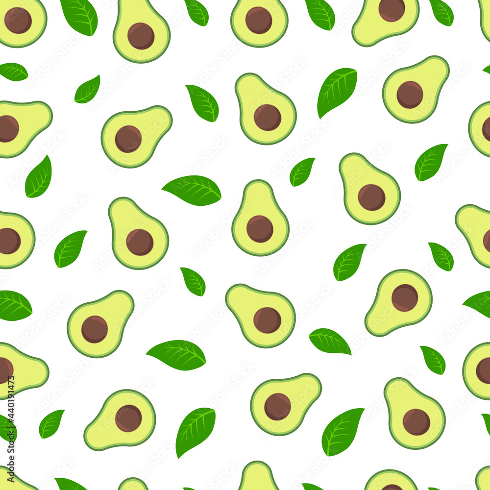 Avocado vector pattern. Fresh avocado sample. isolated on white background Avocado vector pattern. Fresh avocado sample. isolated on white background