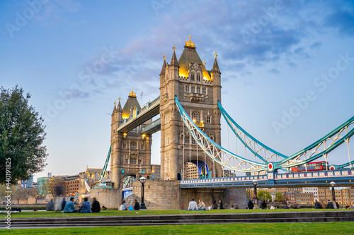 Photography Tower Bridge at sunset. Landmark of London