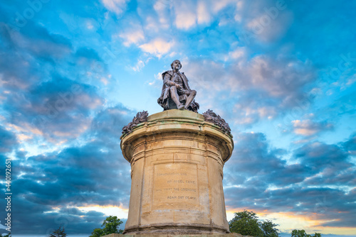 Statue of William Shakespeare in Stratford upon Avon, Warwickshire, England, United Kingdom photo