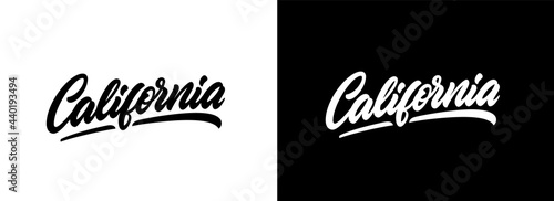 Billede på lærred California hand lettering design for t-shirt, hoodie, baseball cap, jacket and other uses