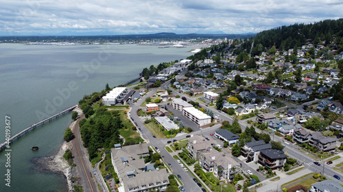 Fotografering Aerial view of Bellingham, Washington near Boulevard Park