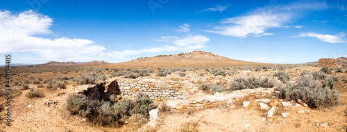 old ruins in arid landscape photo