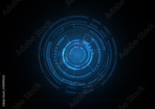 Technology abstract future circle background vector