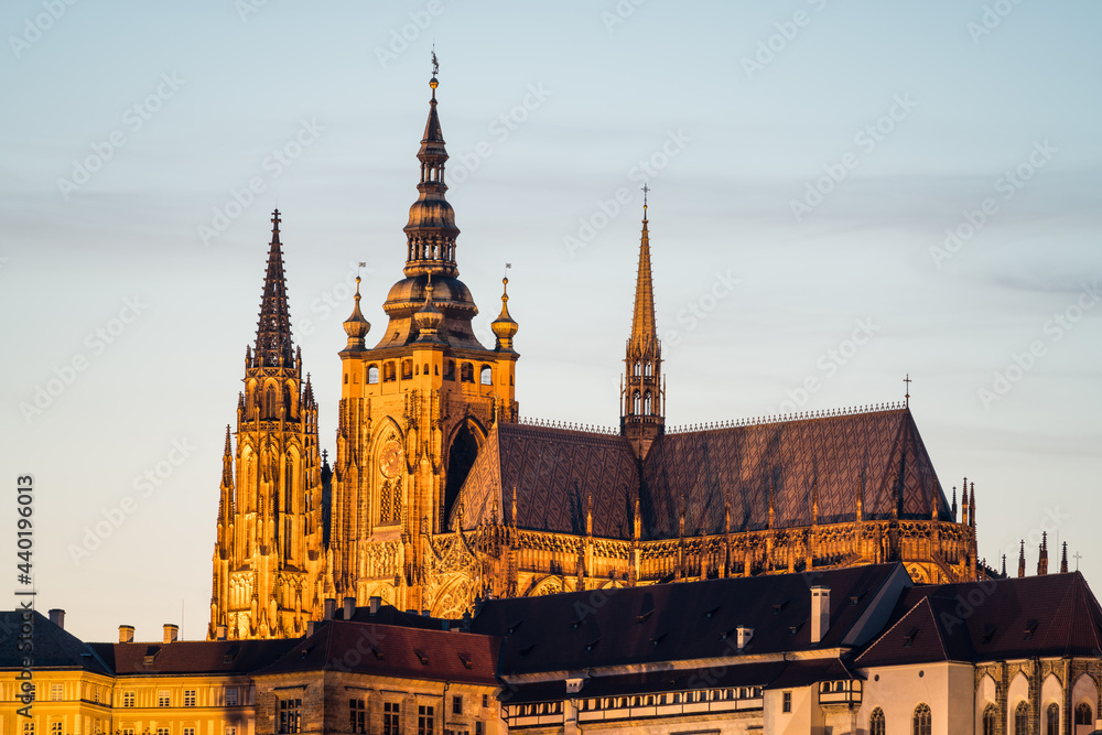 Prague Castle at sunset. Czech Republic