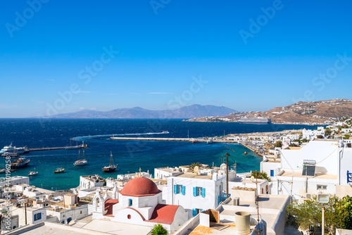 Mykonos coast in Cyclades islands, Greece