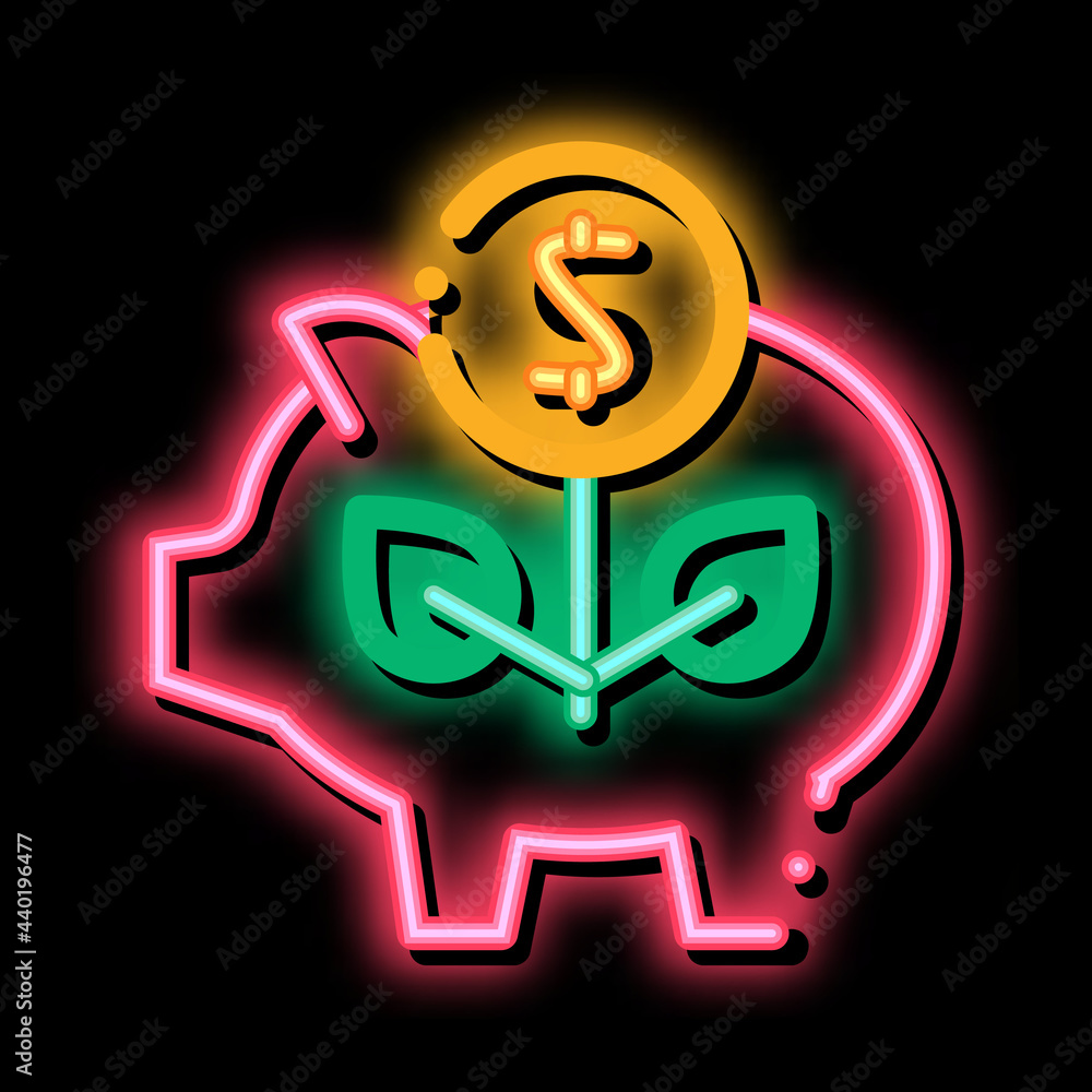 pig money box neon light sign vector. Glowing bright icon pig money box sign. transparent symbol illustration pig money box neon light sign vector. Glowing bright icon pig money box sign. transparent symbol illustration