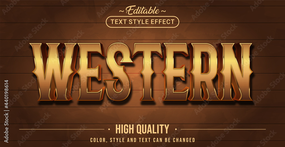 Editable text style effect - Western text style theme. - obrazy, fototapety, plakaty 