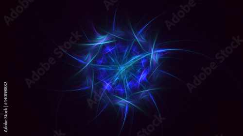 3D rendering abstract multicolor fractal light background