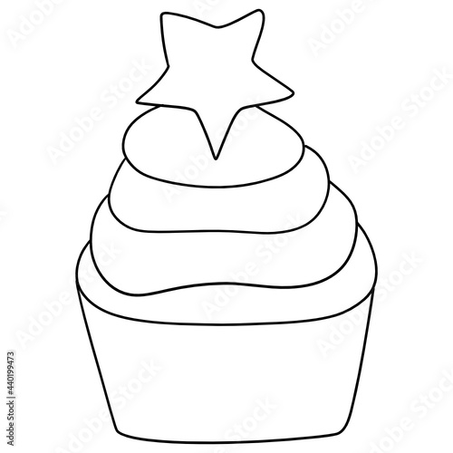 uas cupecake outline design illustration for web, wedsite, application, presentation, Graphics design, branding, etc. photo