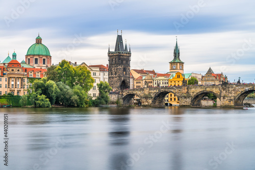 Charles bridge at sunrise in Prague, Czech Republic