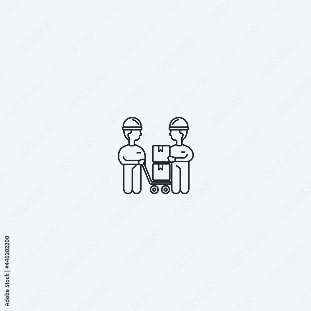 Delivery man vector icon illustration sign