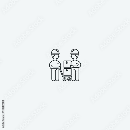 Delivery man vector icon illustration sign