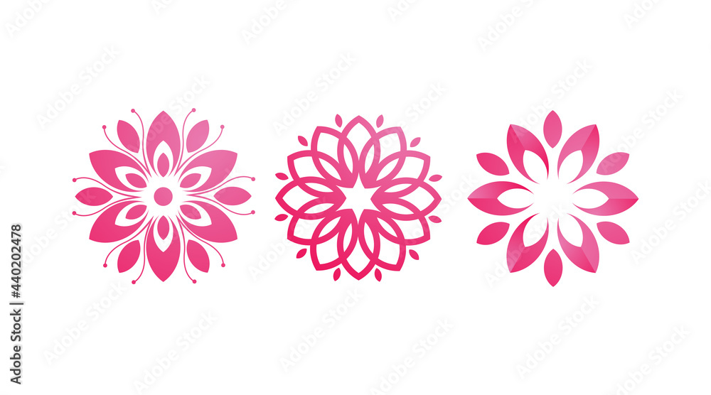 Beautiful Pink Flower logo design template Beautiful Pink Flower logo design template