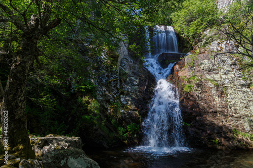 Vegetation and Aguas Altas Waterfall. Sierra del Teleno, La Cabrera, León, Spain. photo