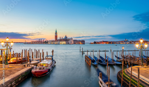 San Giorgio Maggiore Island in Venice at sunrise, Italy