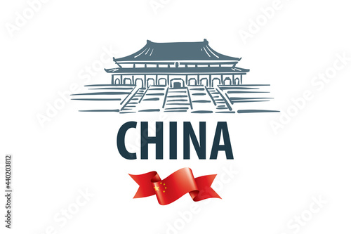 Vector illustration of an architectural landmark in China