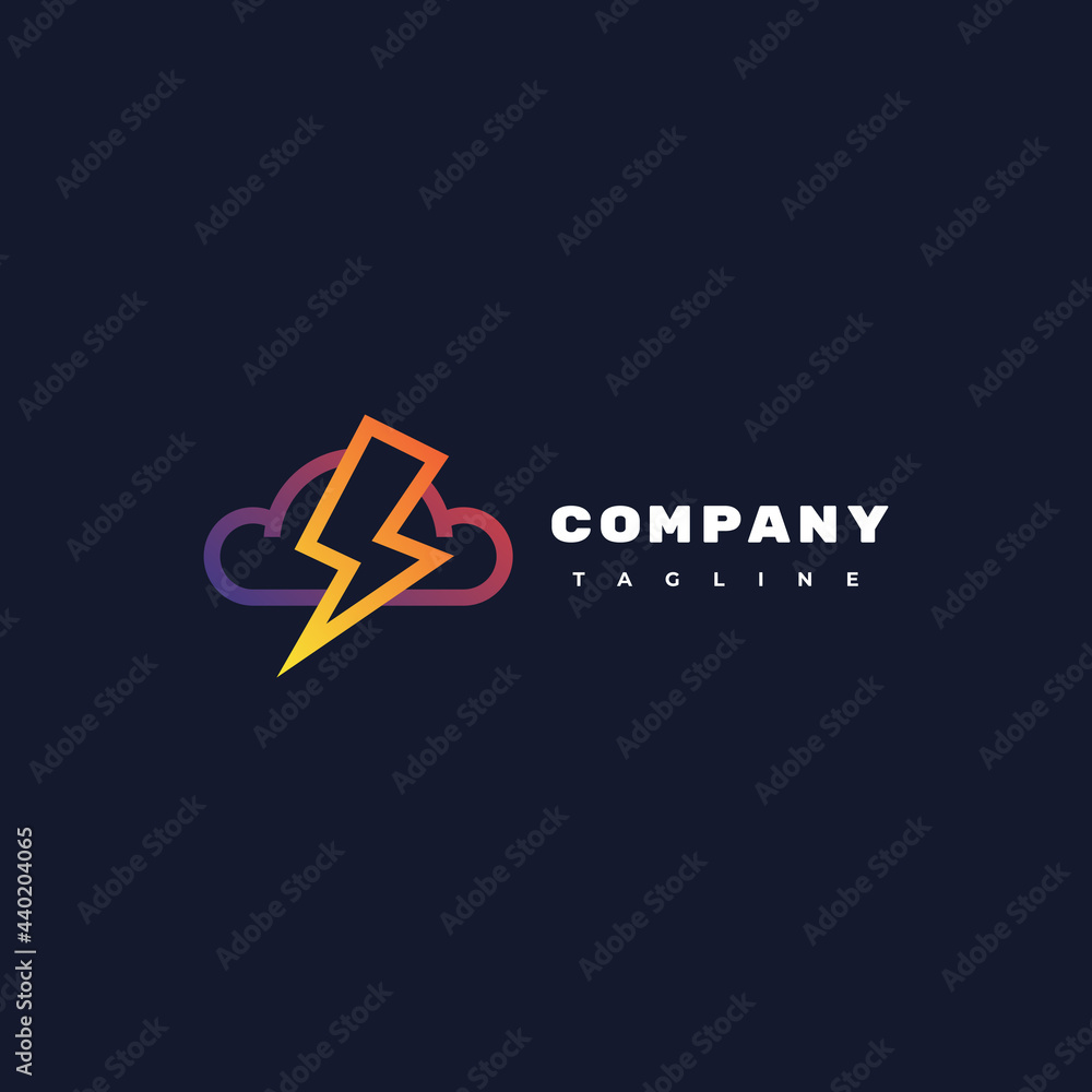 Thunder cloud logo, simple and unique logo design, suitable for companies that focus on creative, media and entertainment and others. Thunder cloud logo, simple and unique logo design, suitable for companies that focus on creative, media and entertainment and others.