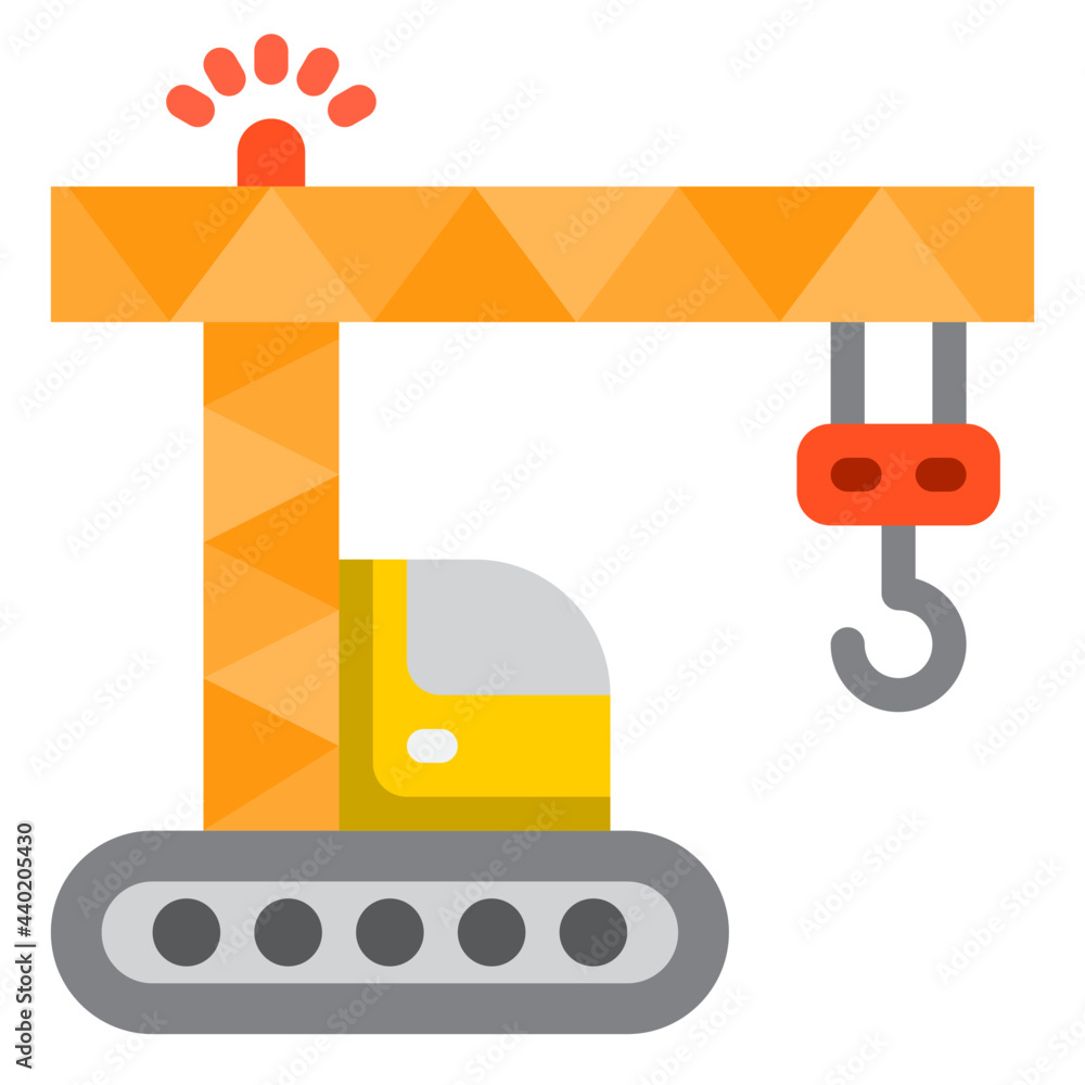 Crane car flat style icon