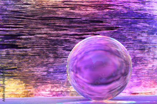 wooden background in the night with bubble