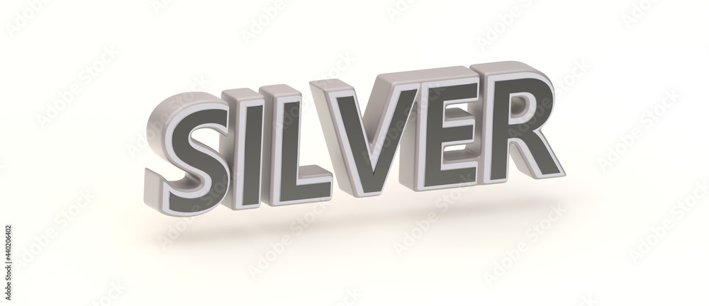 Abstract SILVER 3D TEXT Rendered Poster (3D Artwork)