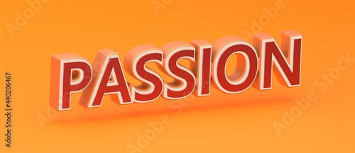 Abstract PASSION 3D TEXT Rendered Poster (3D Artwork)