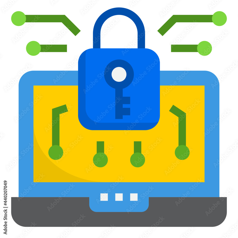 Data encryption flat style icon Data encryption flat style icon