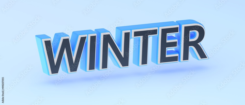 Abstract WINTER 3D TEXT Rendered Poster (3D Artwork)