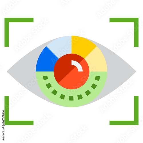 Eye scanner flat style icon