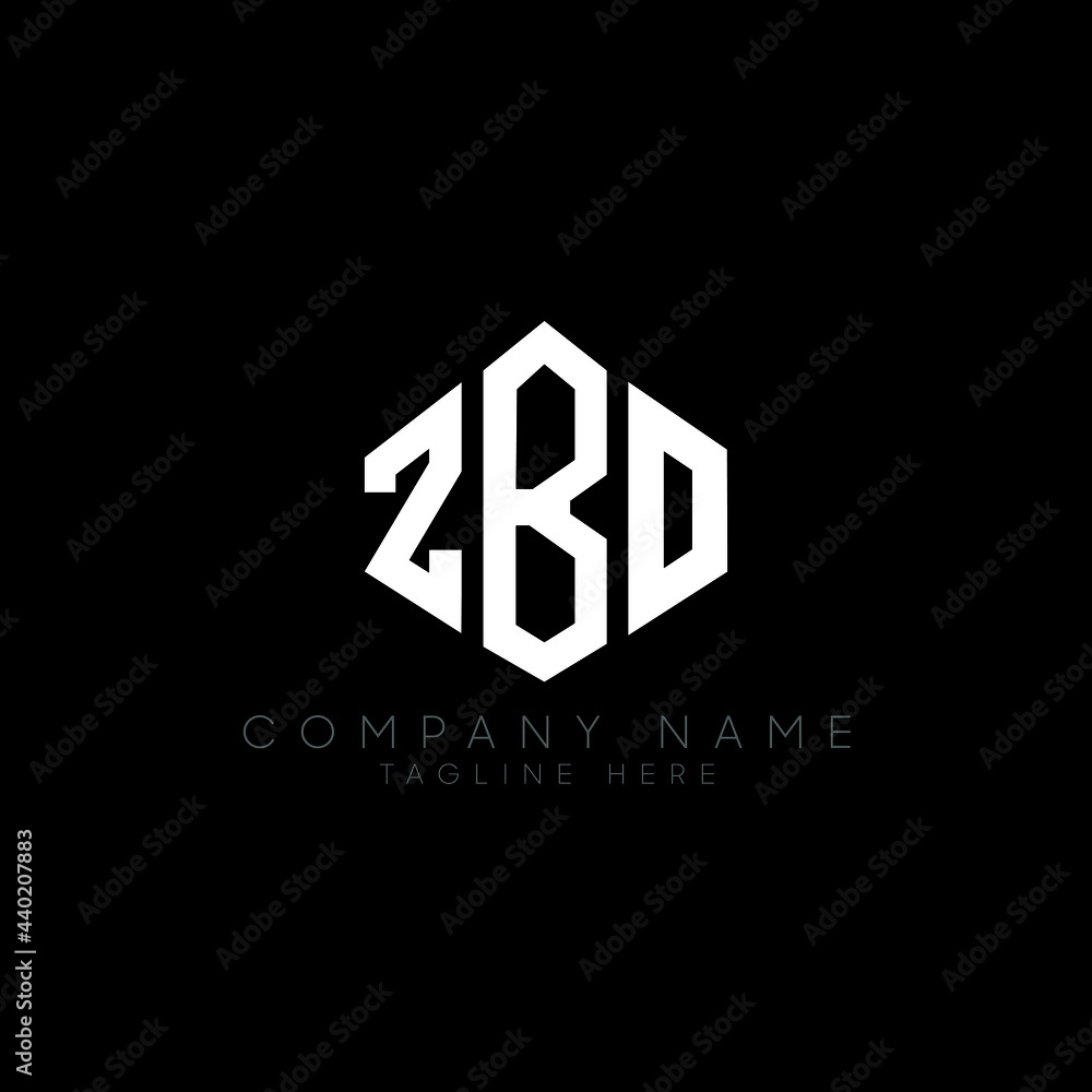 Obraz premium ZBO letter logo design with polygon shape. ZBO polygon logo monogram. ZBO cube logo design. ZBO hexagon vector logo template white and black colors. ZBO monogram, ZBO business and real estate logo. 