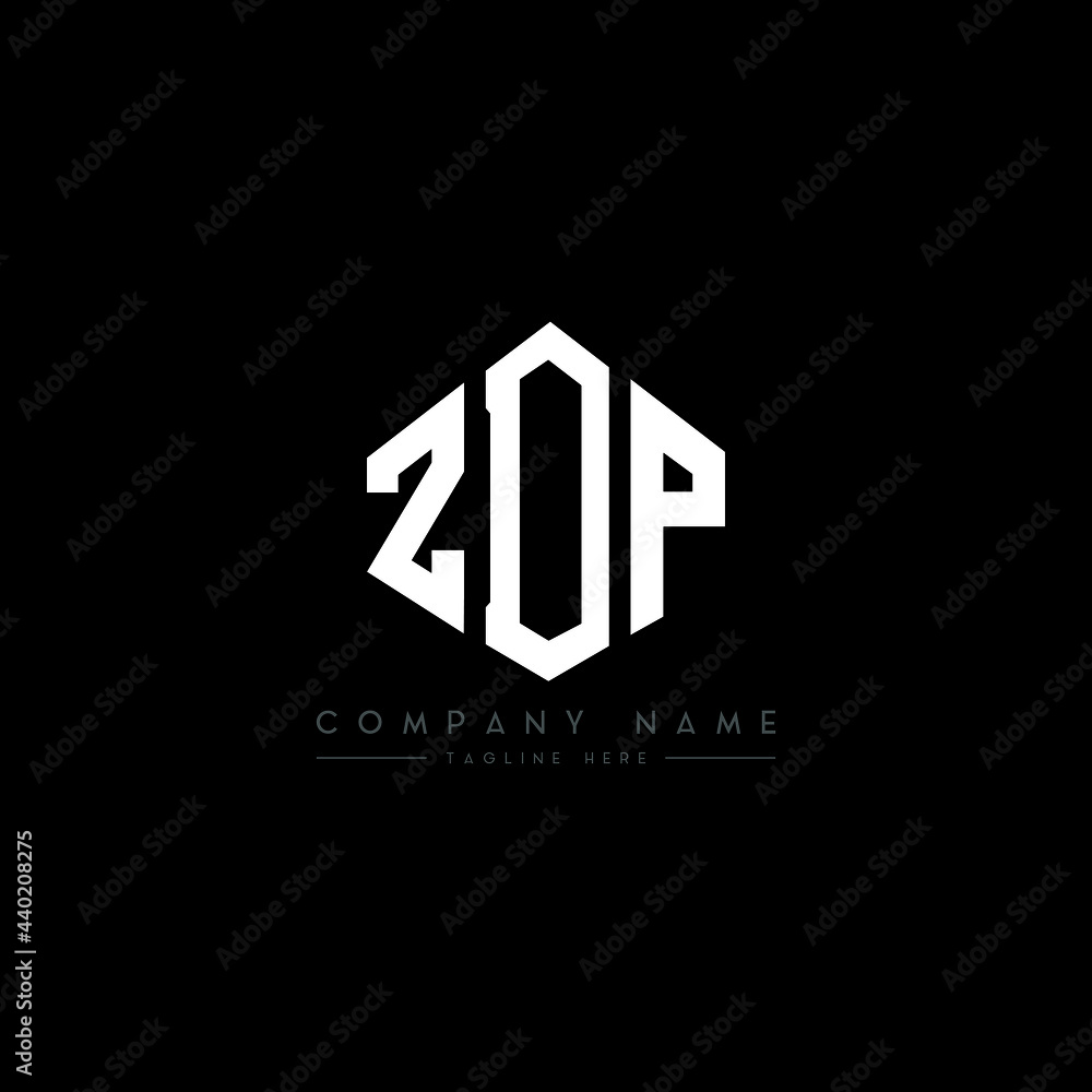 ZDP letter logo design with polygon shape. ZDP polygon logo monogram. ZDP cube logo design. ZDP hexagon vector logo template white and black colors. ZDP monogram, ZDP business and real estate logo. 