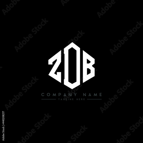 ZDB letter logo design with polygon shape. ZDB polygon logo monogram. ZDB cube logo design. ZDB hexagon vector logo template white and black colors. ZDB monogram, ZDB business and real estate logo. 