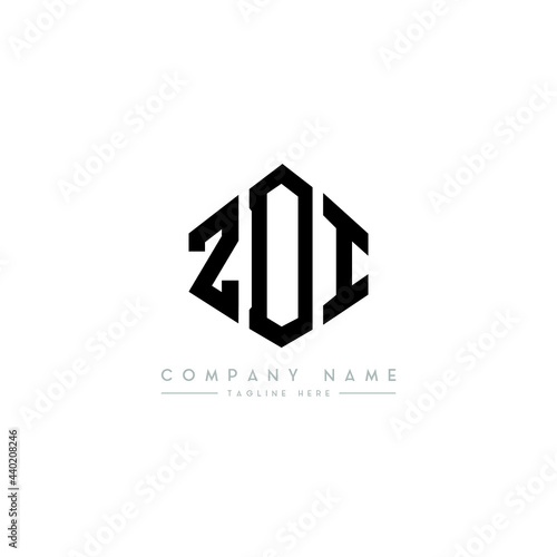 ZDI letter logo design with polygon shape. ZDI polygon logo monogram. ZDI cube logo design. ZDI hexagon vector logo template white and black colors. ZDI monogram, ZDI business and real estate logo. 