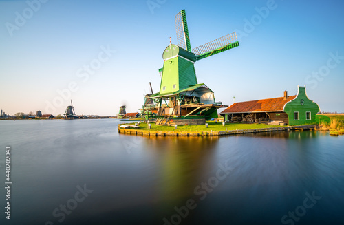 Zannse schans traditional windmill village in Netherlands photo