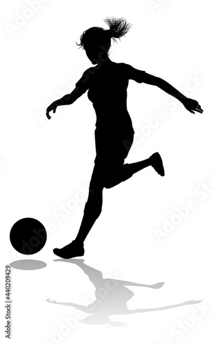 Female Soccer Football Player Woman Silhouette