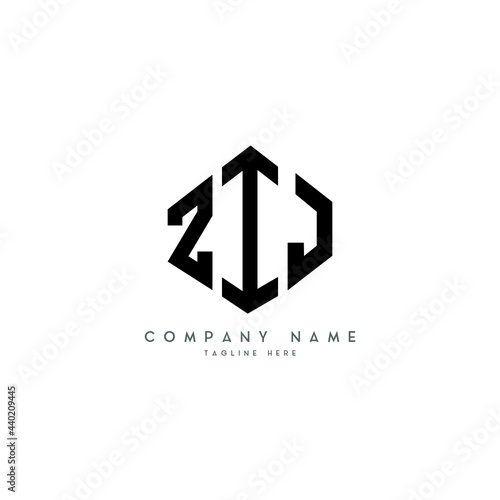 ZIJ letter logo design with polygon shape. ZIJ polygon logo monogram. ZIJ cube logo design. ZIJ hexagon vector logo template white and black colors. ZIJ monogram, ZIJ business and real estate logo.  photo