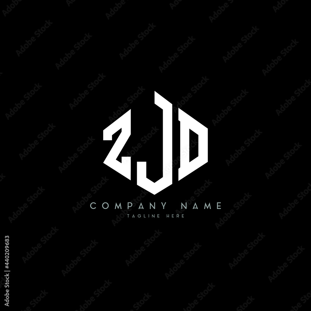 ZJD letter logo design with polygon shape. ZJD polygon logo monogram. ZJD cube logo design. ZJD hexagon vector logo template white and black colors. ZJD monogram, ZJD business and real estate logo. 