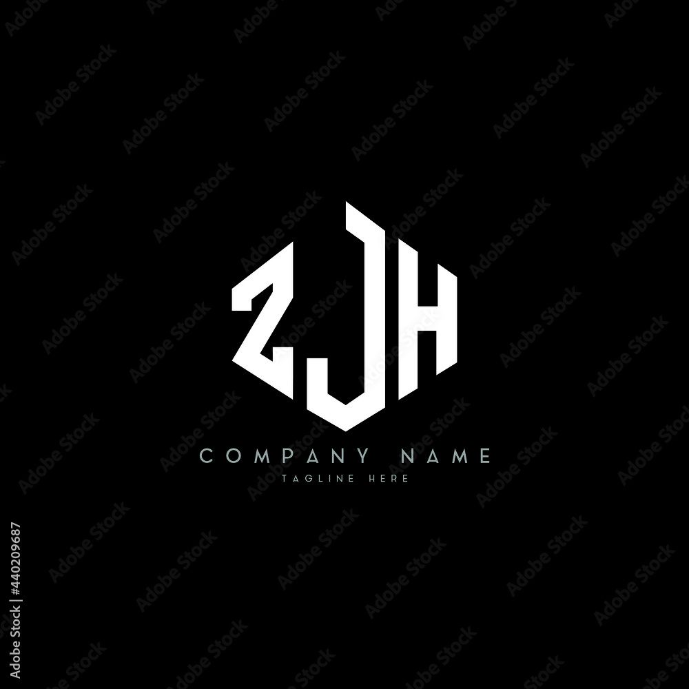 ZJH letter logo design with polygon shape. ZJH polygon logo monogram. ZJH cube logo design. ZJH hexagon vector logo template white and black colors. ZJH monogram, ZJH business and real estate logo. 