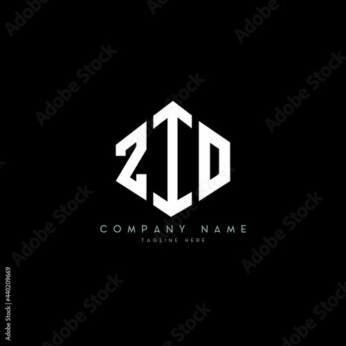 ZIO letter logo design with polygon shape. ZIO polygon logo monogram. ZIO cube logo design. ZIO hexagon vector logo template white and black colors. ZIO monogram, ZIO business and real estate logo.  photo