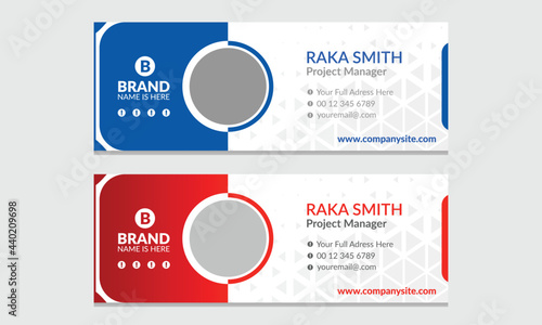 Corporate, Modern & Professional Email Signature. visit cards for webmail user interface. Business for corporate or personal webmail with photo place