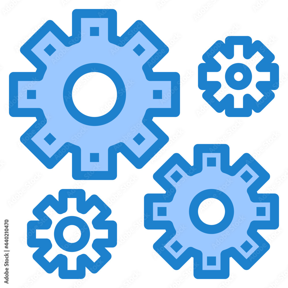 Gears blue style icon Gears blue style icon