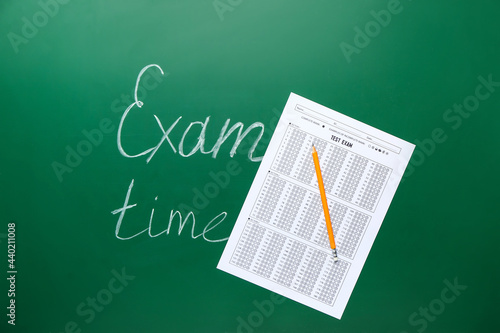 Answer sheet, pencil and te...