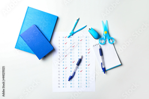 Answer sheet and stationery...