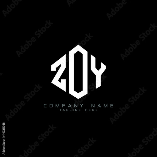 ZOY letter logo design with polygon shape. ZOY polygon logo monogram. ZOY cube logo design. ZOY hexagon vector logo template white and black colors. ZOY monogram  ZOY business and real estate logo. 