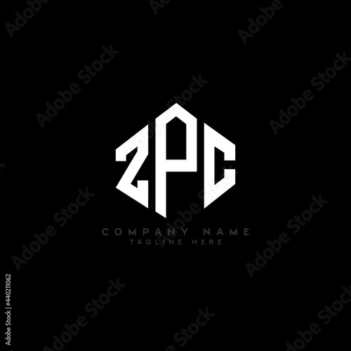ZPC letter logo design with polygon shape. ZPC polygon logo monogram. ZPC cube logo design. ZPC hexagon vector logo template white and black colors. ZPC monogram, ZPC business and real estate logo. 