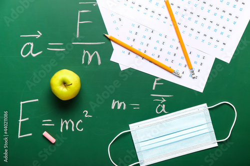 Answer sheets, pencils, mas...