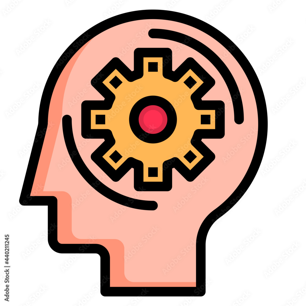 Thinking color line style icon Thinking color line style icon