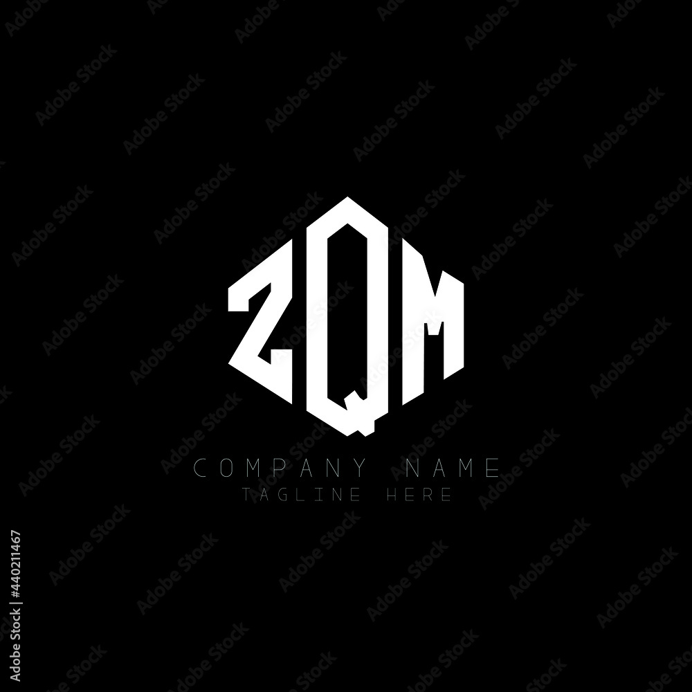 ZQM letter logo design with polygon shape. ZQM polygon logo monogram. ZQM cube logo design. ZQM hexagon vector logo template white and black colors. ZQM monogram, ZQM business and real estate logo. 