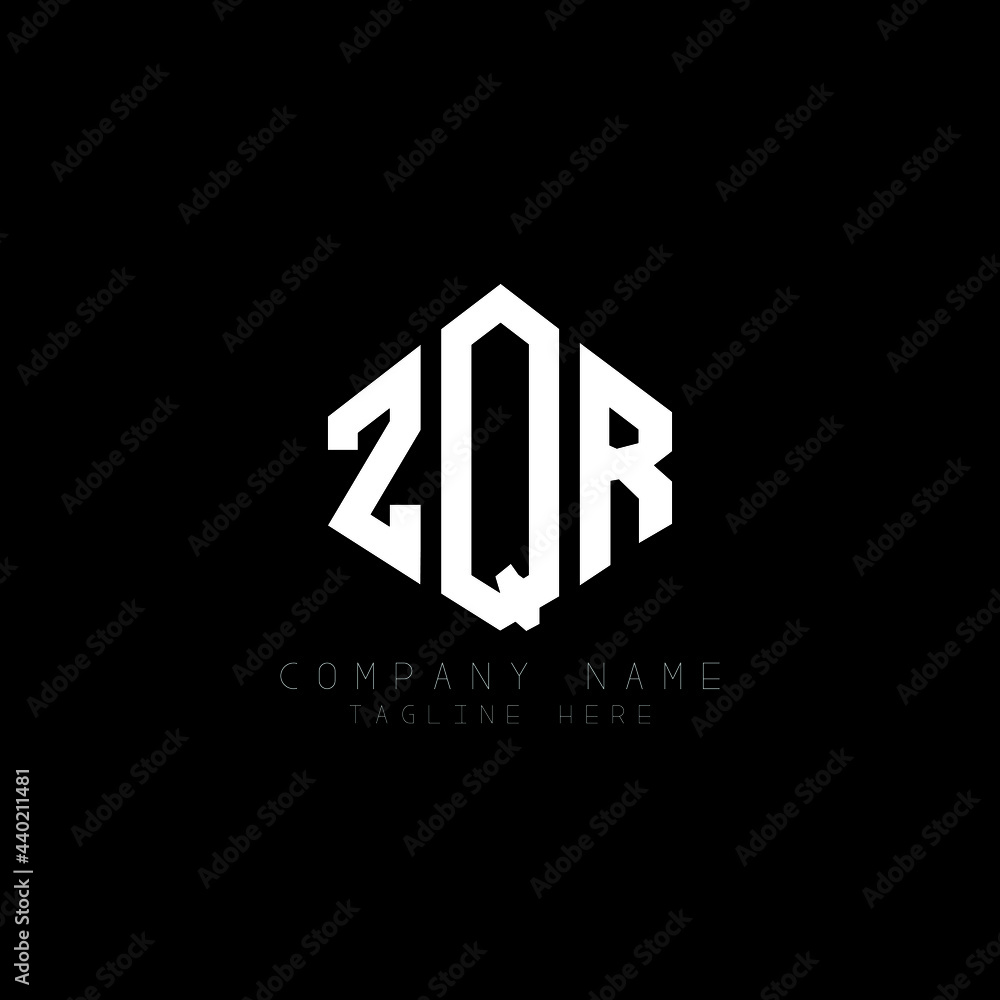 ZQR letter logo design with polygon shape. ZQR polygon logo monogram. ZQR cube logo design. ZQR hexagon vector logo template white and black colors. ZQR monogram, ZQR business and real estate logo. 